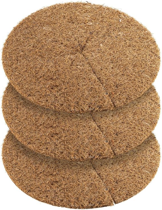 Coconut Mulch Disc Pot Cover Winter Protection for Potted Plants / Plant Protection Mat / Weed Control Mat Coconut Disk (60 cm Pack of 3)