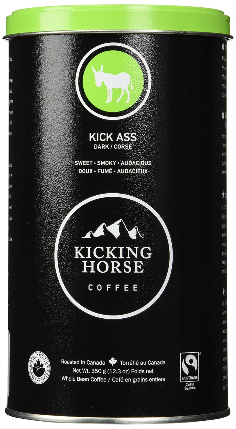 Kicking Horse Coffee Kick Ass Organic Tin Can - 12.3 OZ. 350 GR Pack of 1