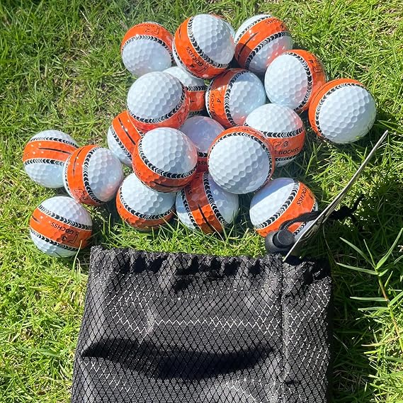 Golf Balls with Green Aiming Line, 332 Dimples, Low Spin, Long Distance Over 30 Yards, Durable Golf Balls for Amateur, Junior, Lady 20 Pack