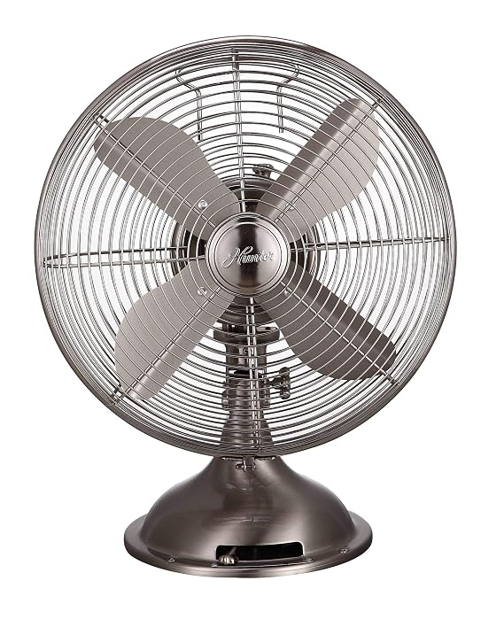 Hunter Fan Company 90400 Hunter 12 Retro Table Fan in Brushed Nickel