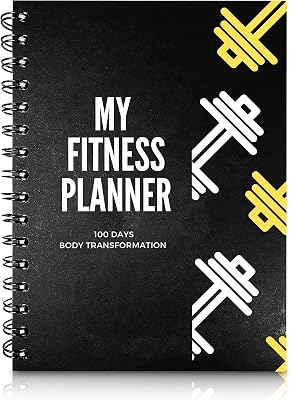 Workout Journal & Fitness Planner for Men & Women 6x8 Inch, Ingeniously Designed Fitness Log Book Workout Notebook with Workout Tracker, Workout Calendar, Monthly Review with Fitness Time Tracker