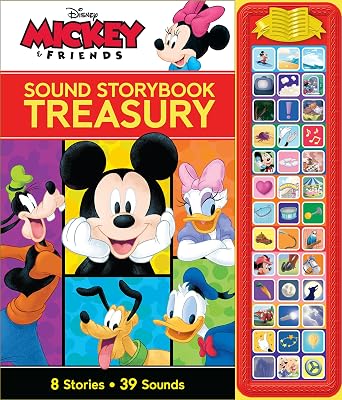 Disney Mickey Mouse & Friends - Minnie, Donald, Goofy, and More! Sound Storybook Treasury - 39-Button Sound Book - PI Kids Hardcover Sound Book, October 1, 2023
