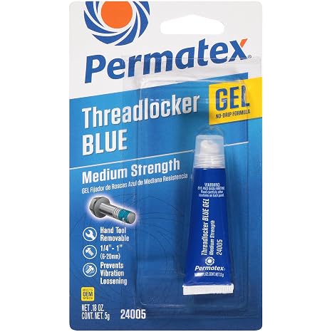 Permatex 24005 Medium Strength Threadlocker Blue Gel, 5 g