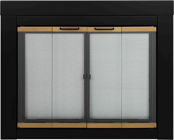 Pleasant Hearth AR-1021 Arrington Fireplace Glass Door, Black, Medium