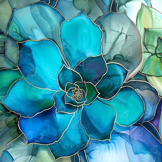 DIAMOND ART CLUB Shimmering Succulents Diamond Art Kits for Adults | Premium Diamond Painting Kit, Fun DIY Crafts for Adults, Round Diamond Art Canvas, 13" x 13" (33 x 33 cm)