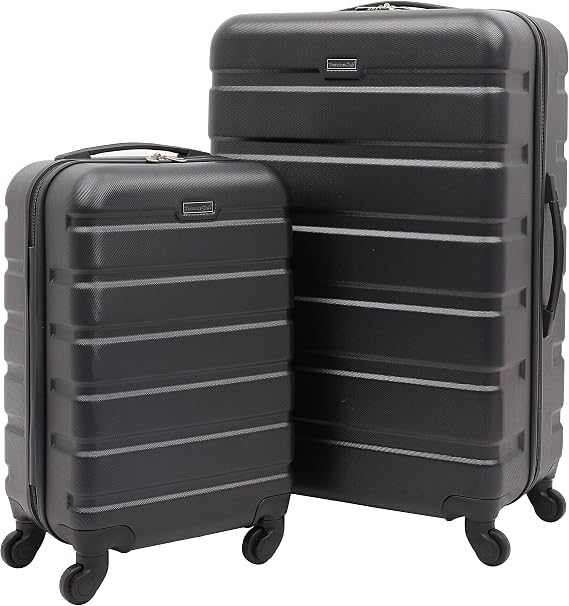 Travelers Club Harper Luggage, Black, 2 Piece Set