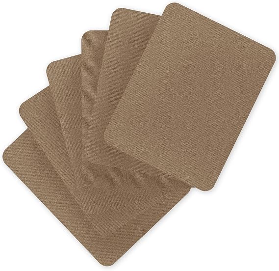 12 Pcs Iron on Patches, Fabric Repair Patches, Size 4.9"x3.7"(12.5 x 9.5cm), Khaki Dacron, Strong Glue, Repair Decorating for Clothing Denim Jean Pants Hole Mending and Decoration