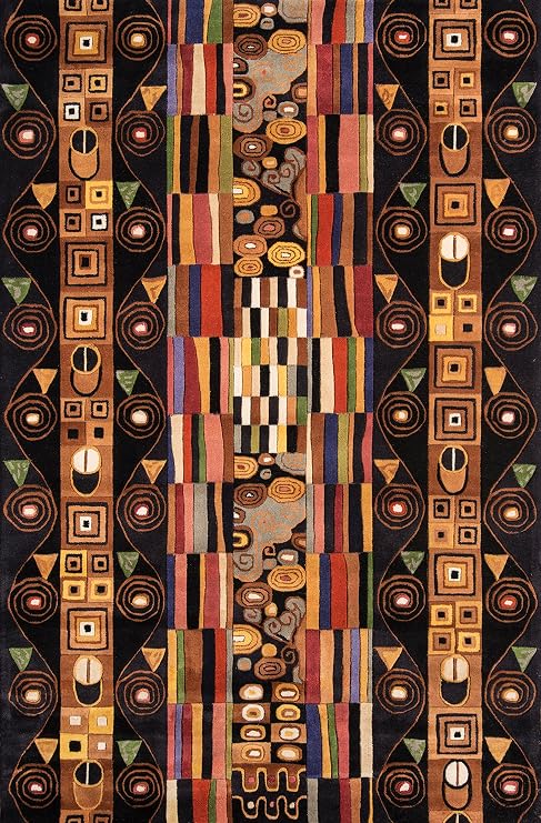 Momeni Rugs New Wave Collection, 100% Wool Hand Carved & Tufted Contemporary Area Rug, 5'3" x 8', Black