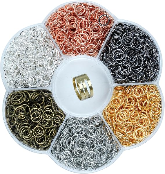 YAKA 12000Pcs 3mm1Box 6 Colors Open Jump Ring,Ring Jewelry Keychain for Jewelry Making Accessories,1Pcc Jump Ring Open/Close Tool and 1Pcs Clear Box (0.11"/3mm)